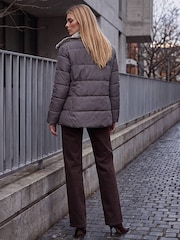 Brun - Roman Manteau capitonné avec col en fausse fourrure - Image 4 de 4