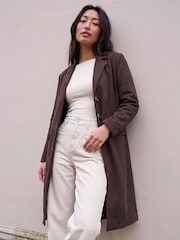 Roman Brown Petite Faux Suede Jacket - Image 1 of 4