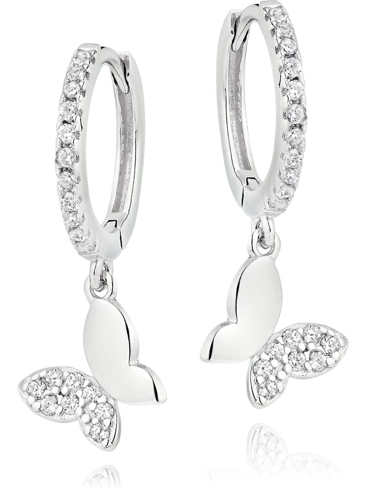 Beaverbrooks Cubic Zirconia Butterfly Hoop Earrings - Image 1 of 3