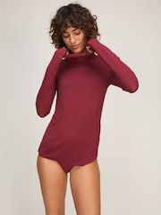 Hunkemoller Red Supersoft Turtleneck T-Shirt Thermal Base Layer With Cashmere - Image 1 of 5
