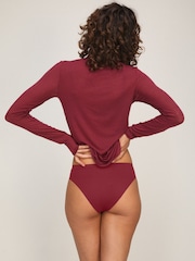 Hunkemoller Red Supersoft Turtleneck T-Shirt Thermal Base Layer With Cashmere - Image 3 of 5