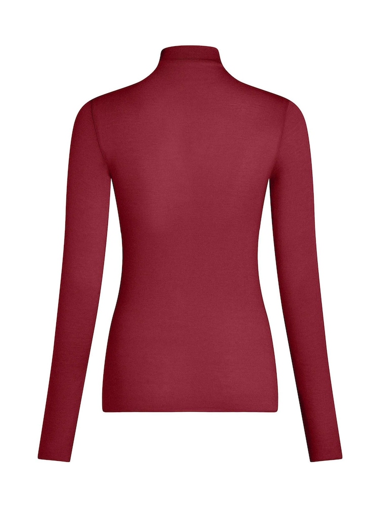 Hunkemoller Red Supersoft Turtleneck T-Shirt Thermal Base Layer With Cashmere - Image 5 of 5 Hunkemoller Red Supersoft Turtleneck T-Shirt Thermal Base Layer With Cashmere - Image 5 of 5