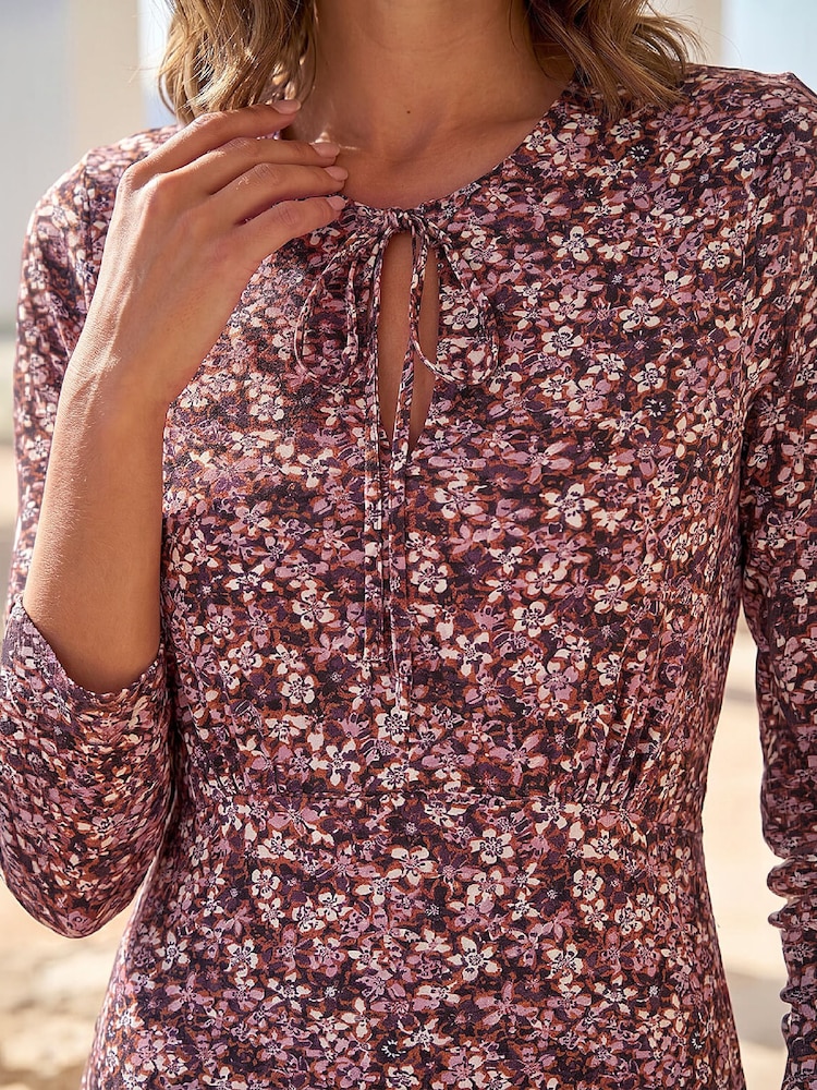 Roman Red Petite Paisley Dress - Image 4 of 4 Roman Red Petite Paisley Dress - Image 4 of 4