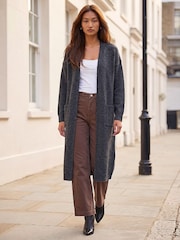 Roman Grey Long Line Edge To Edge Cardigan - Image 2 of 4