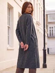Roman Grey Long Line Edge To Edge Cardigan - Image 3 of 4
