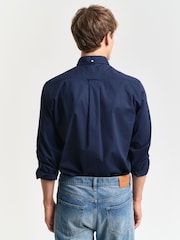 GANT Blue Regular Fit Poplin 100% Cotton Shirt - Image 2 of 4