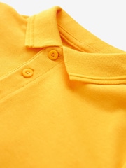Yellow Regular Fit Cotton School Short Sleeve 100% Cotton Polo Shirts 2 Pack (3-16yrs) - Image 4 of 4