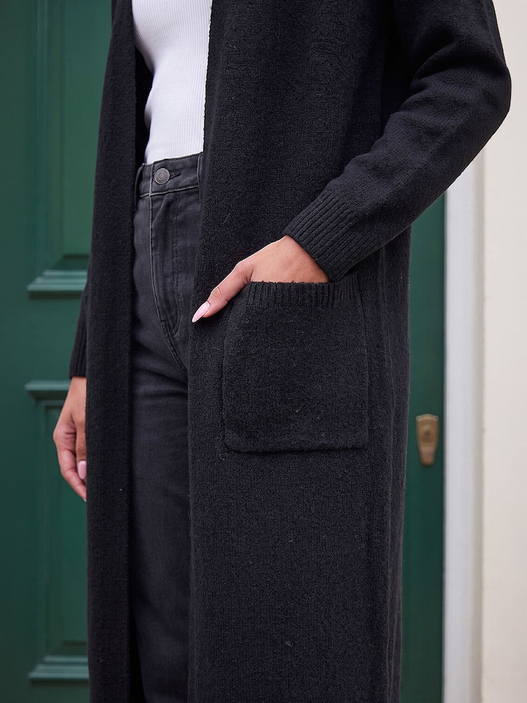 Roman Black Long Line Edge To Edge Cardigan - Image 4 of 4