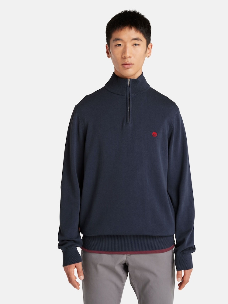 Timberland Organic Cotton Quarter Zip Jumper - Image 1 of 10 Timberland Organic Cotton Quarter Zip Jumper - Image 1 of 10
