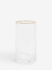 Clarke & Clarke Clear/Gold Denver Set of 4 Tall Tumbler Glasses - Image 2 of 2