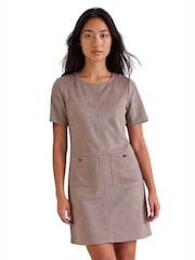 Roman Grey Petite Faux Suede Dress - Image 1 of 4