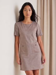 Roman Grey Petite Faux Suede Dress - Image 2 of 4