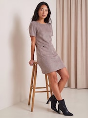 Roman Grey Petite Faux Suede Dress - Image 3 of 4