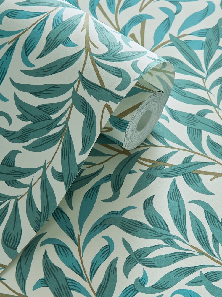Clarke & Clarke William Morris Designs Teal Blue Willow Boughs 10.05M Wallpaper - Image 2 of 2