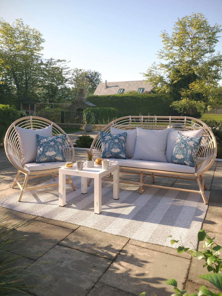 Laura Ashley Grey Garden Havana Casual Lounging Sofa Set with Seat Cushions - Image 1 of 4