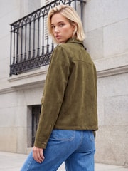 Roman Green Suedette Button Jacket - Image 3 of 4