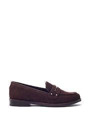 Moda in Pelle Brown Ema Smart Loafers With Stud Snaffle Strap - Image 1 of 4