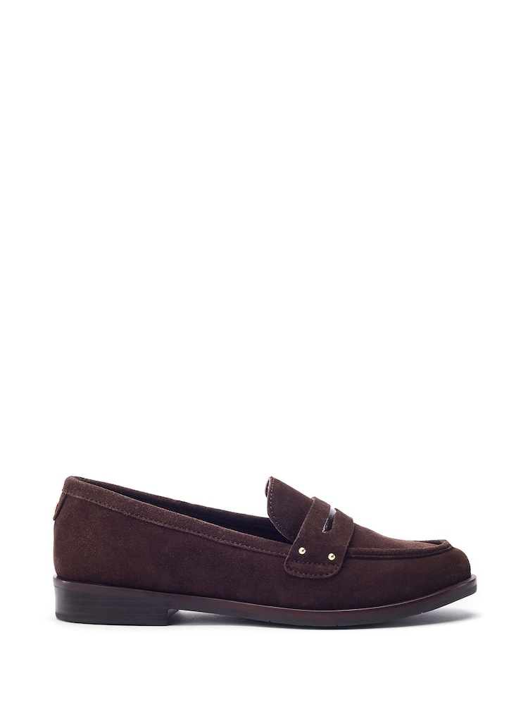 Moda in Pelle Brown Ema Smart Loafers With Stud Snaffle Strap - Image 1 of 4 Moda in Pelle Brown Ema Smart Loafers With Stud Snaffle Strap - Image 1 of 4
