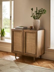 Dark Abel Mango Wood Woven Front Small Sideboard - Image 1 of 8
