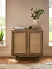 Dark Abel Mango Wood Woven Front Small Sideboard - Image 2 of 8