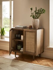 Dark Abel Mango Wood Woven Front Small Sideboard - Image 3 of 8