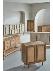 Dark Abel Mango Wood Woven Front Small Sideboard - Image 5 of 8