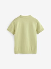 V barvi limete - Polo kratek rokav; s kratkimi rokavi Zip Neck 100% Cotton pulover (3mths-7yrs) - Slika 6 iz 7