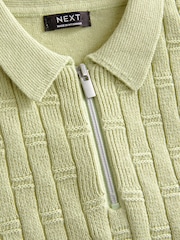 V barvi limete - Polo kratek rokav; s kratkimi rokavi Zip Neck 100% Cotton pulover (3mths-7yrs) - Slika 7 iz 7