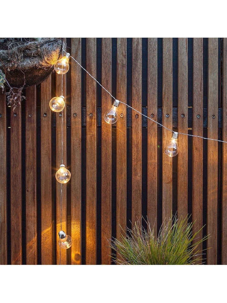 Lights4fun 10 Warm White Edison Battery Festoon Lights - Image 1 of 4