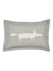 Scion Set of 2 Grey Mr Fox 100% Cotton Oxford Pillowcases - Image 3 of 3