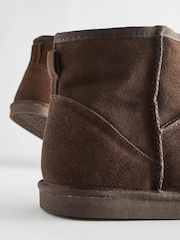 Brown Luxury Faux Fur Lined Suede Slipper Boots - Image 3 of 5
