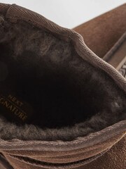 Brown Luxury Faux Fur Lined Suede Slipper Boots - Image 5 of 5
