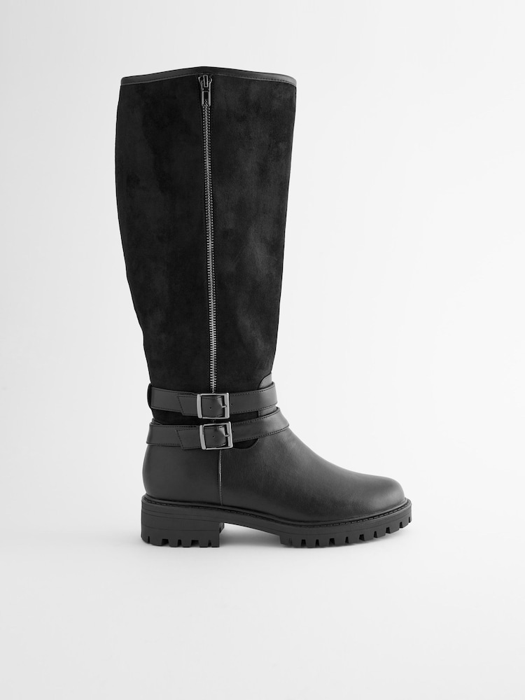 Schwarz - Forever Comfort® Kniehohe Stiefel mit Schnalle - Bild 2 von 5 Schwarz - Forever Comfort® Kniehohe Stiefel mit Schnalle - Bild 2 von 5