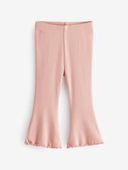 Pale Pink Rib Flare Leggings (3mths-7yrs) - Image 1 of 1