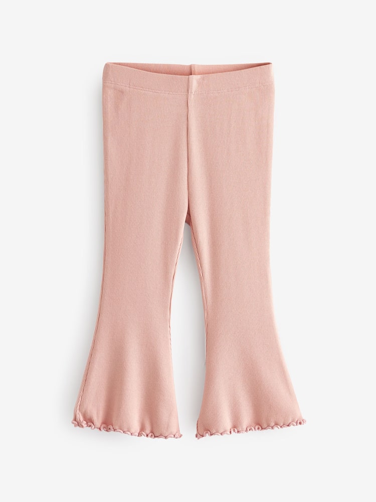 Pale Pink Rib Flare Leggings (3mths-7yrs) - Image 1 of 1
