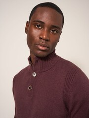 White Stuff Purple Lambswool Funnel Neck Jumper - Image 4 of 6
