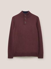 White Stuff Purple Lambswool Funnel Neck Jumper - Image 5 of 6
