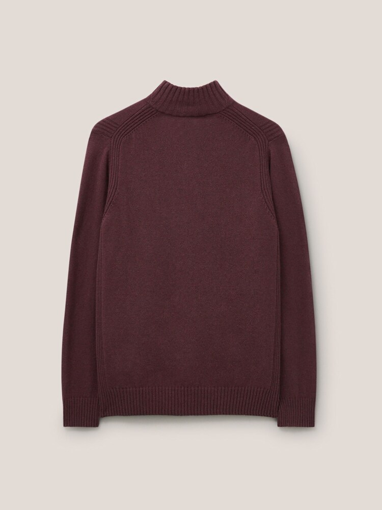 White Stuff Purple Lambswool Funnel Neck Jumper - Image 6 of 6
