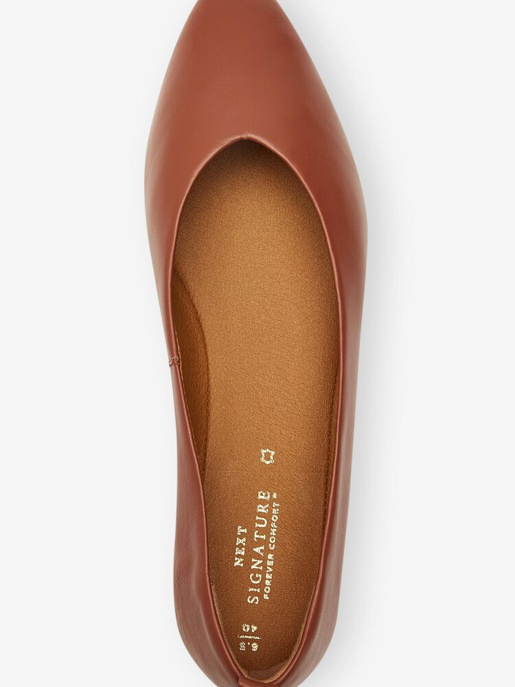 Jasnobrązowy - Signature Leather Ballerina Shoes - Image 3 of 5