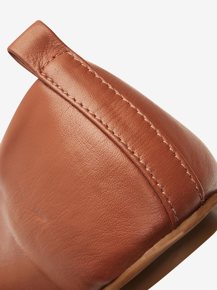 Tan Brown Signature Leather Ballerina Shoes - Image 5 of 5