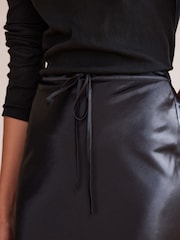 Black Long Length Satin Skirt - Image 5 of 7