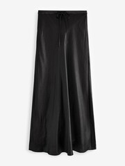 Black Long Length Satin Skirt - Image 6 of 7