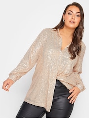 Yours Curve Gold London Sequin Shirt - Image 3 of 5