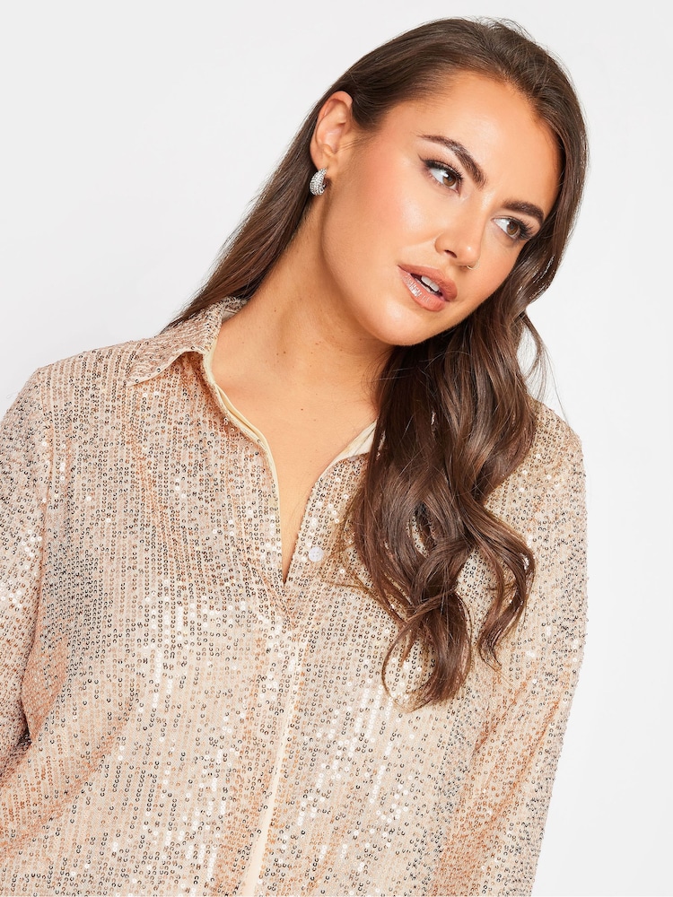 Yours Curve Gold London Sequin Shirt - Image 5 of 5