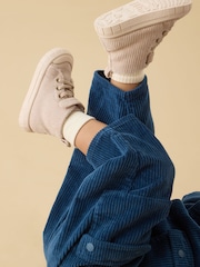 KIDLY by MORI Cream Corduroy Hightop Trainers - Image 1 of 4