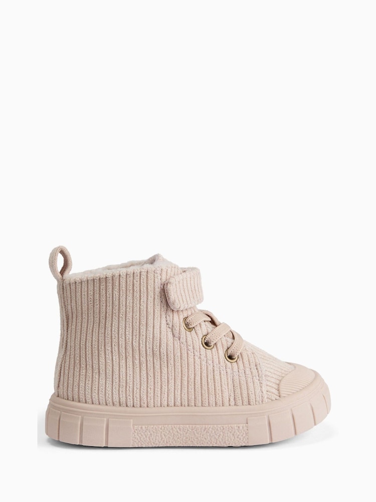 KIDLY by MORI Cream Corduroy Hightop Trainers - Image 2 of 4 KIDLY by MORI Cream Corduroy Hightop Trainers - Image 2 of 4