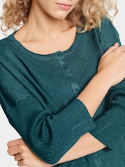 Saint Tropez Green Mila Round Neck 3/4 Sleeve Cardigan - Image 3 of 3