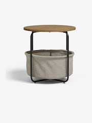 Dark Fabric Storage Bedside Table - Image 2 of 7