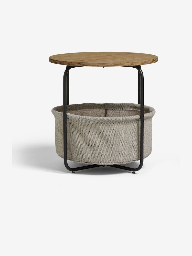 Dark Fabric Storage Bedside Table - Image 2 of 7