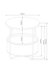 Dark Fabric Storage Bedside Table - Image 4 of 7